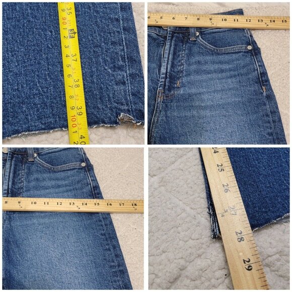 Madewell Womens Blue Denim‎ 90s Straight Leg Jeans Raw Hem High Rise Size 23 - Picture 10 of 11